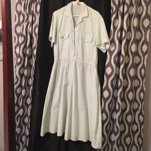 Vintage Seersucker Shirt Dress